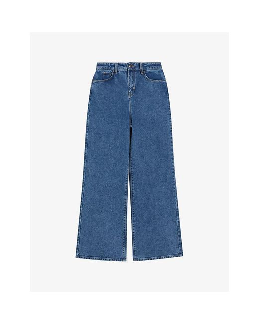 Ted Baker Blue Nass Wide-leg High-rise Stretch Jeans
