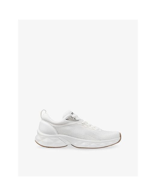 Jimmy Choo White Diamond Run Knit Jacquard Woven Trainers