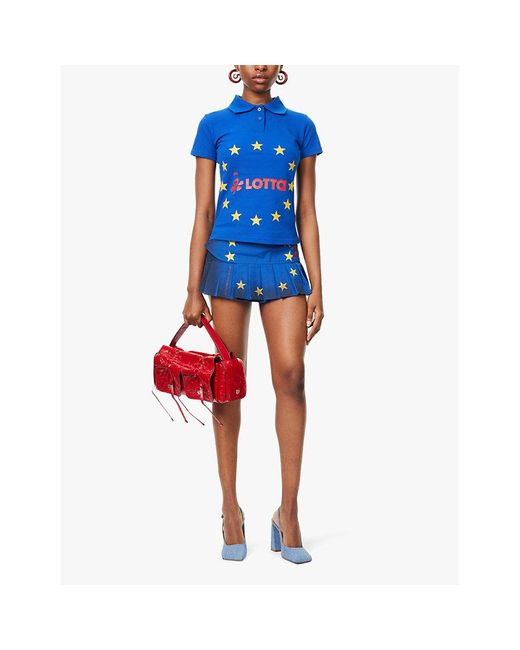 トップス MOWALOLA/MOWALAND POLO Mowalola Navy Mowaland Polo Mowalola