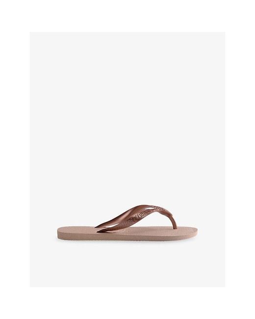 Havaianas Brown Top Logo-Embossed Rubber Flip-Flops