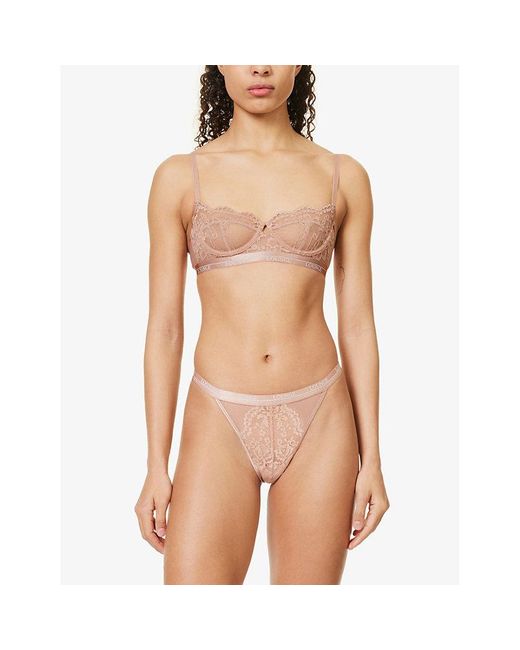 Lounge Underwear Pink Blossom Stretch-lace Balconette Bra