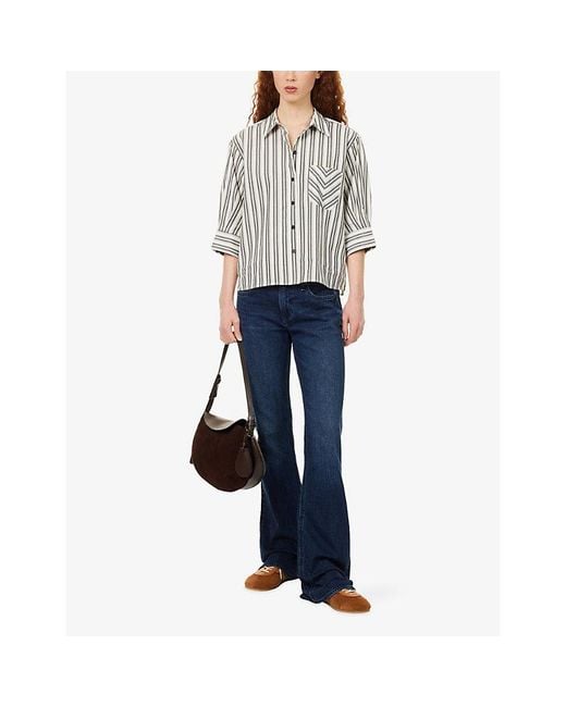 Rag & Bone Blue Kinsley Flared-Leg Denim Jeans