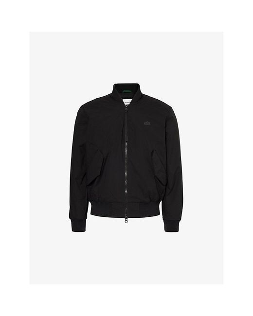 Lacoste Black Brand-patch Padded Relaxed-fit Shell Bomber Jacket for men