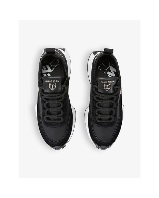Naked Wolfe Black Petal Chunky-sole Woven Low-top Trainers