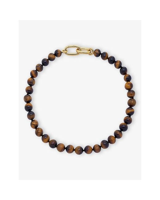 Monica Vinader Metallic Kate Young 18Ct Vermeil And Tiger's Eye Necklace