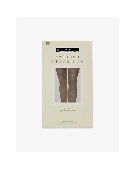 Swedish Stockings Black Rebecka Argyle 50-Denier Tights