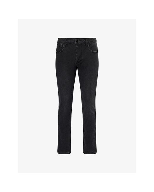 Emporio Armani Black J06 Slim-Fit Stretch-Denim Jeans for men
