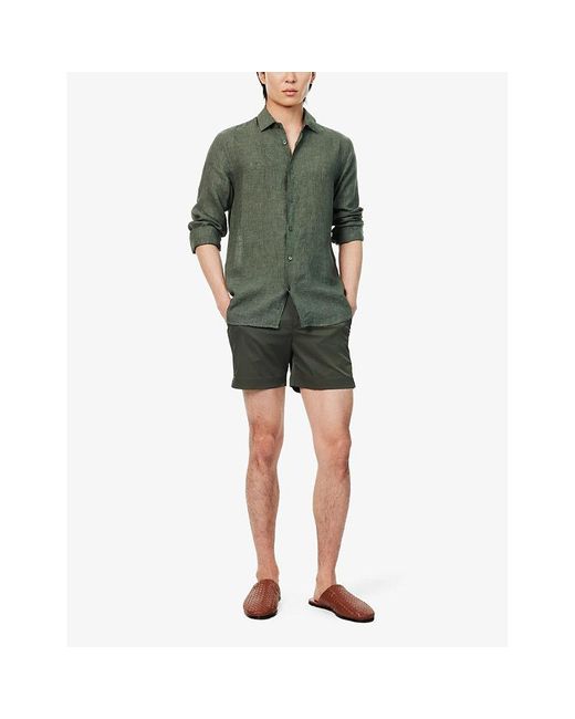 Orlebar Brown Green Giles Regular-fit Linen Shirt X for men