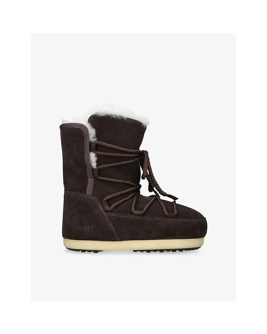 Moon Boot Black Evx Suede And Shearling Snow Boots