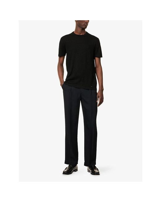Jonathan Simkhai Black Nathan Short-Sleeve Silk-Blend Knitted T-Shirt