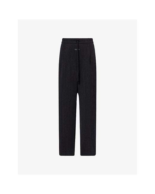 Fear Of God Black Drawstring Wide-Leg Woven Trousers for men