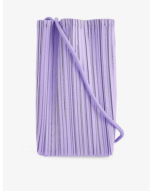 Pleats Please Issey Miyake Purple Bloom Woven Cross-body Bag