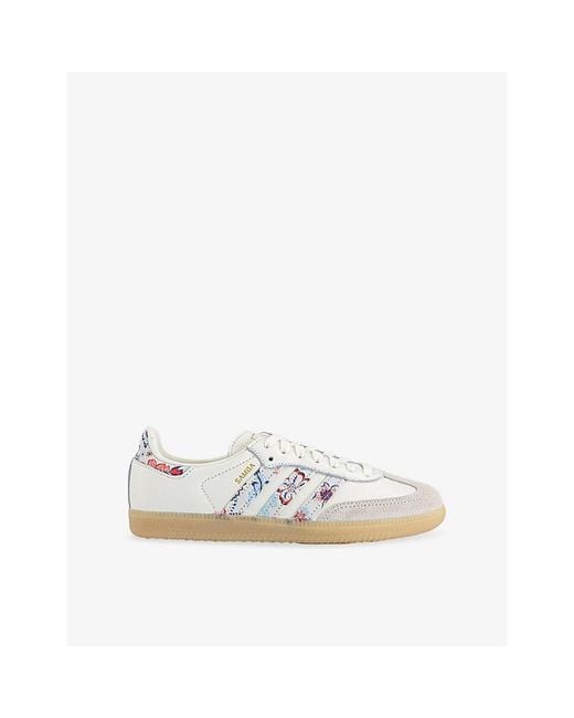 Adidas White Samba Og Leather Trainers