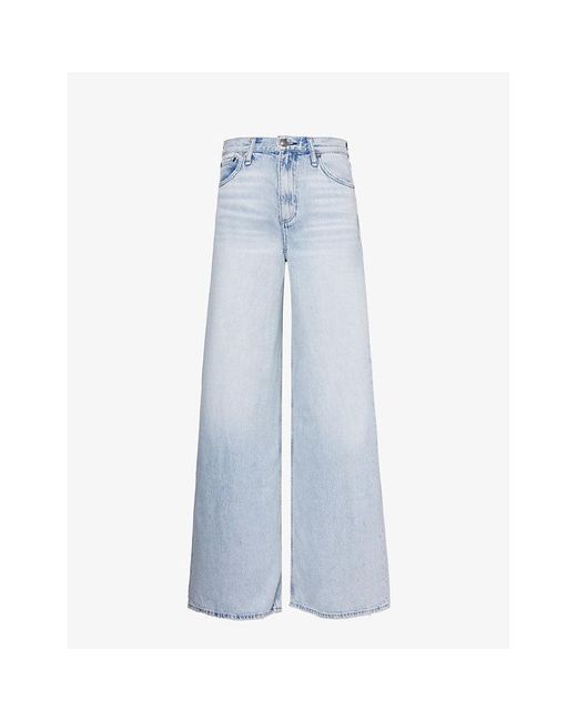 Rag & Bone Blue Sofie Wide-Leg High-Rise Denim-Blend Jeans