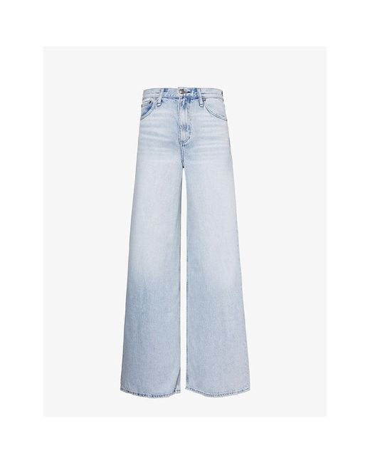 Rag & Bone Blue Sofie Wide-leg High-rise Denim-blend Jeans