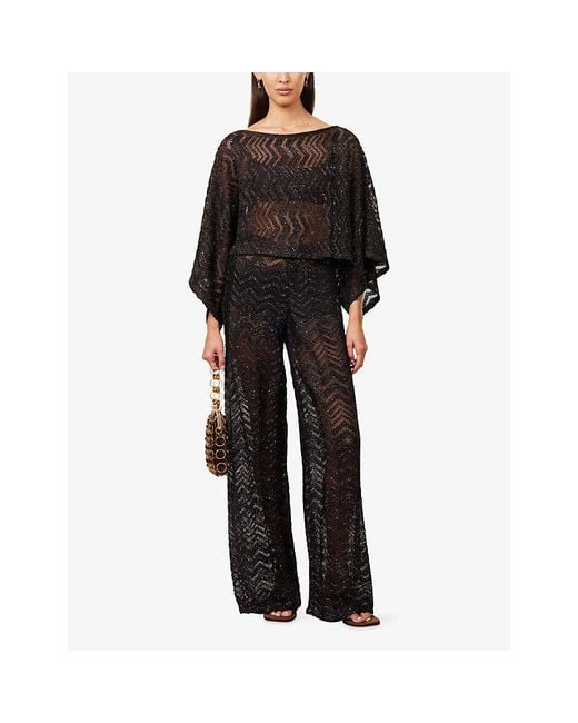 Missoni Black Sequinned Lamé Knitted Top