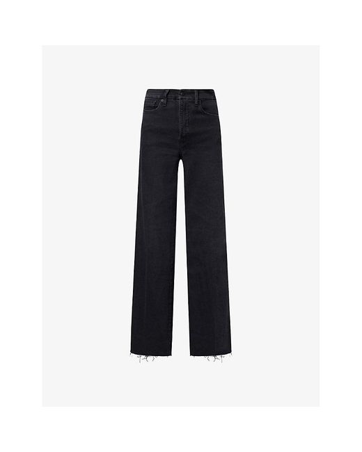 GOOD AMERICAN Blue Good Waist Palazzo Wide-Leg Stretch-Denim Blend Jeans