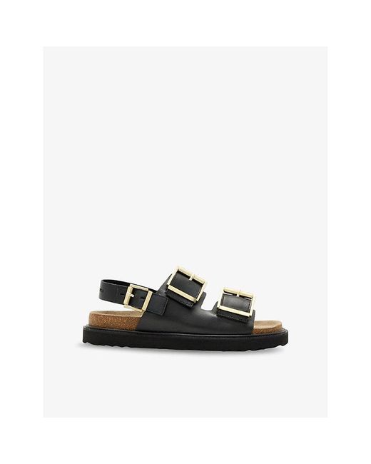 AllSaints Black Isla Leather Sandals
