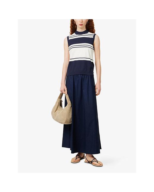 Weekend by Maxmara Blue Striped Knitted Vest