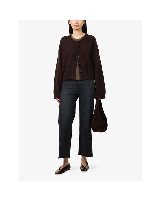 PAIGE Blue Anessa Raw-Edge Denim Jeans
