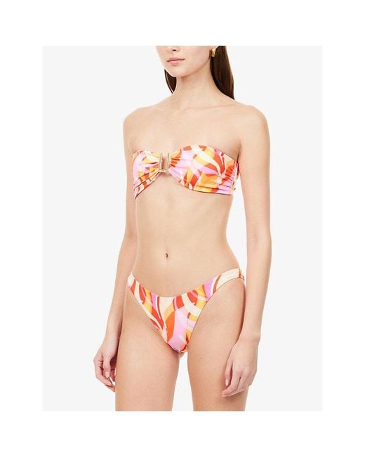 Away That Day Red Taormina Strapless Bikini Top