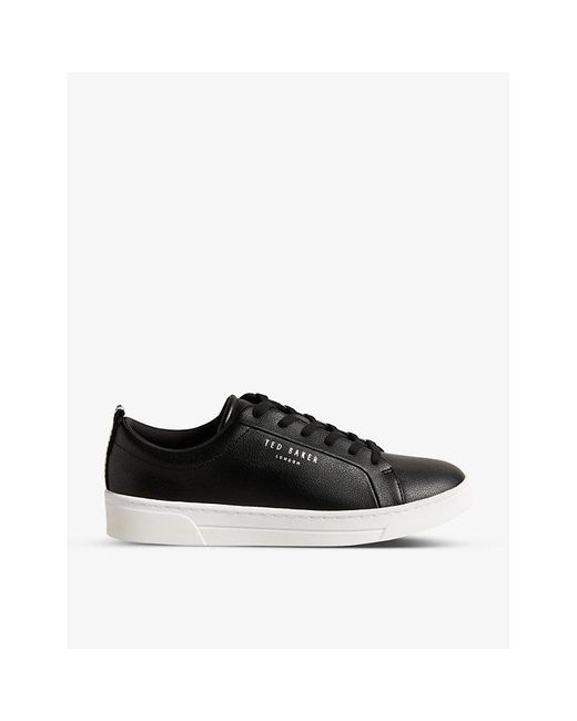 Ted Baker Artioli Logo-print Faux-leather Low-top Trainers in Black | Lyst