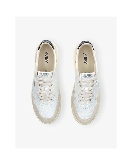 Autry White Medalist Leather And Suede Trainers for men