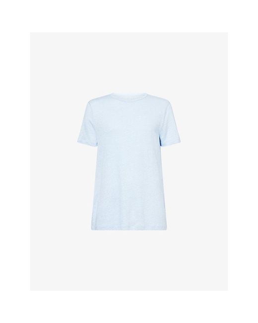 Derek Rose Blue Jordan Short-Sleeve Linen T-Shirt for men