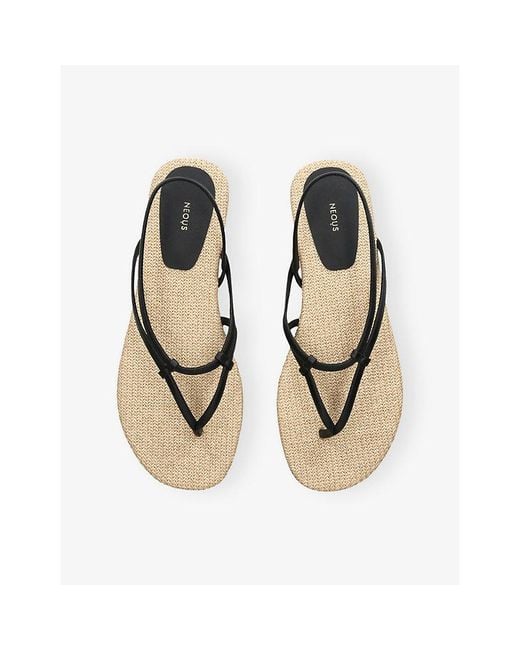 Neous Multicolor Lawan Raffia And Leather Sandals