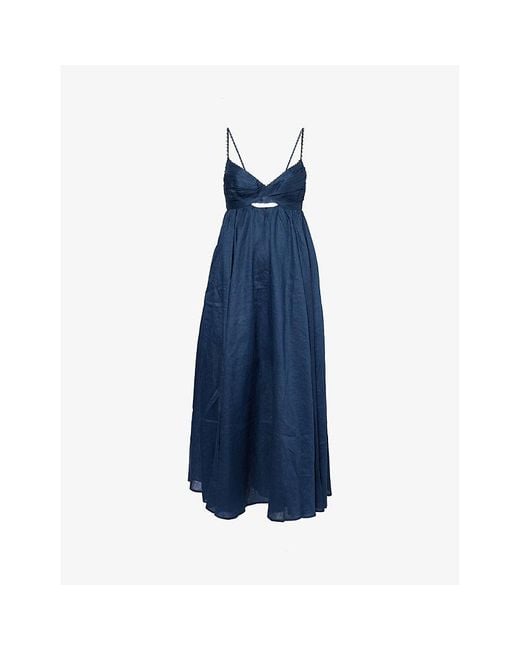 オールインワン・サロペット Zimmermann Ascension Twist Front Dress 1.4234dss253.darb.dark-blue.jpg