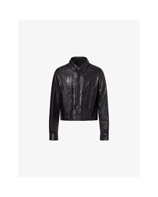 Rick Owens Black Alice Leather Jacket for men