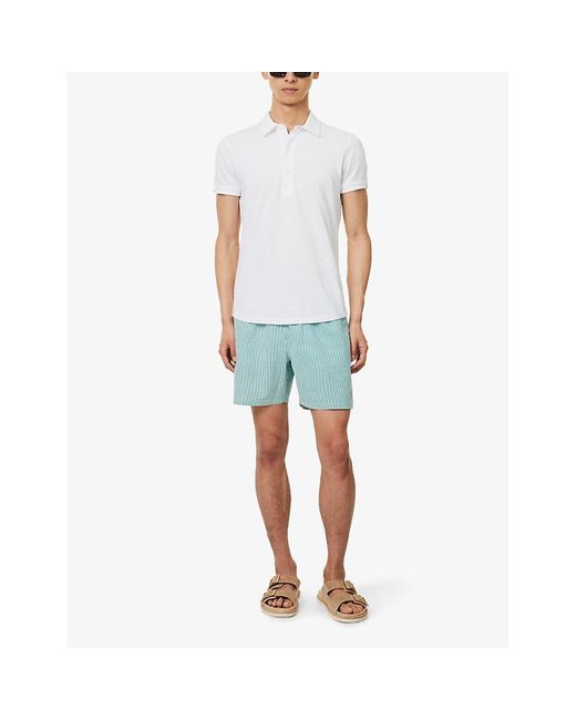 Polo Ralph Lauren Blue Traveller Logo-embroidered Stretch Recycled-polyester Swim Shorts for men