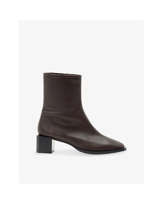 AllSaints Brown Avril Leather Ankle Boots