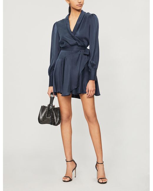 zimmermann navy silk dress