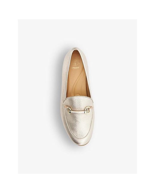 Dune White Grandeur Trim-snaffle Leather Loafers