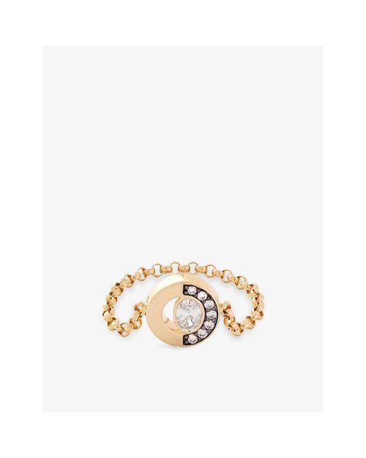 La Maison Du Couturier Metallic Skydiamond Crescent 18Ct And 0.21Ct Lab-Grown Diamond Chain Ring