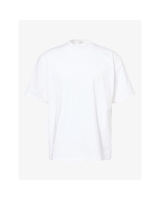 A.PRESSE White Relaxed-Fit Crew-Neck Cotton T-Shirt for men