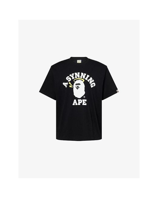 A Bathing Ape Black Bape X Spotify X Syna College Relaxed-Fit Cotton-Jersey T-Shirt for men