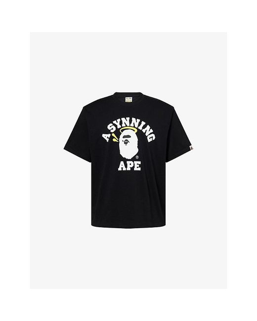 A Bathing Ape Bape X Spotify X Syna College Relaxed-Fit Cotton-Jersey T ...