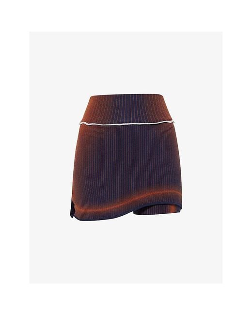 Ph5 Blue Tennis Graphic-Pattern Stretch-Knit Skort