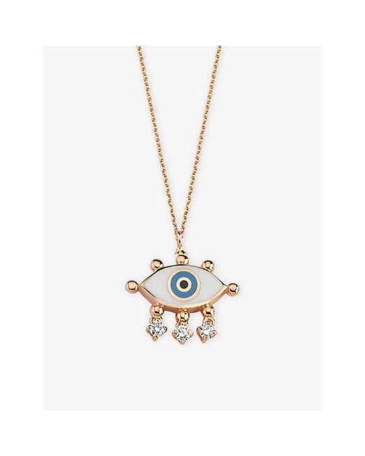 La Maison Du Couturier Metallic Selda Evil Eye 14Ct Rose- And Diamond Necklace