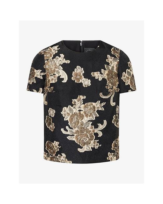 Huishan Zhang Black Angie Floral Woven Top