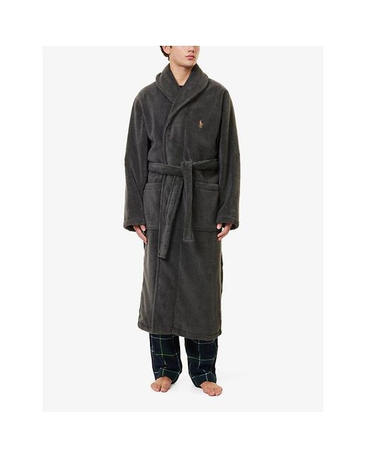 Polo Ralph Lauren Brand Embroidery Relaxed Fit Cotton Bathrobe Xxl Xxxl in Black for Men Lyst UK