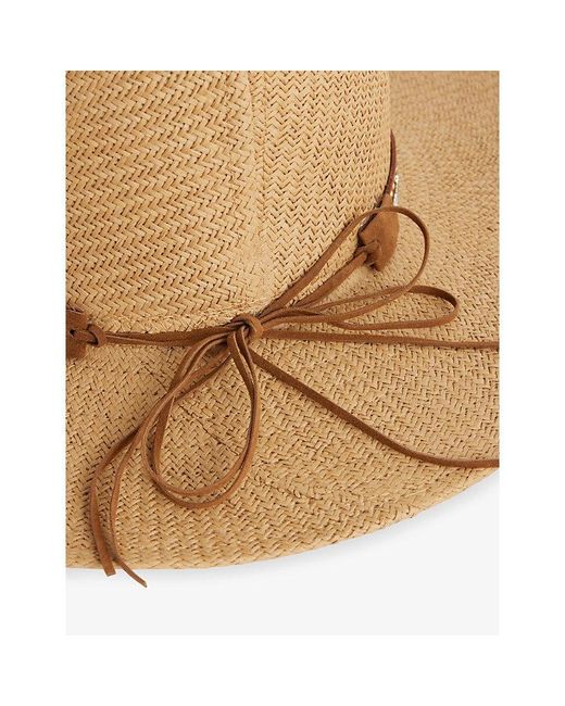 Melissa Odabash Natural Kate Woven Fedora Hat