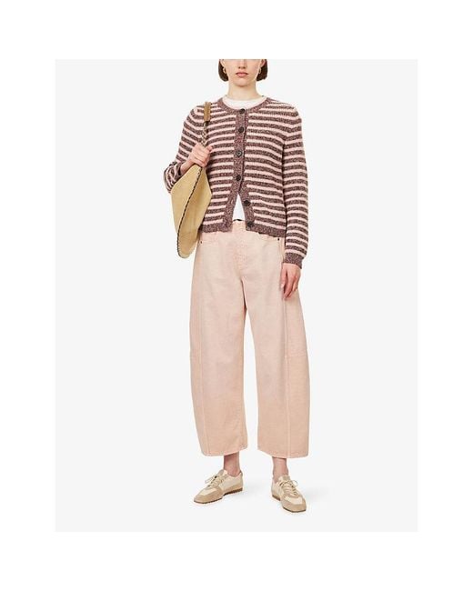 ME+EM Natural Tapered Cropped Cotton Denim Jeans