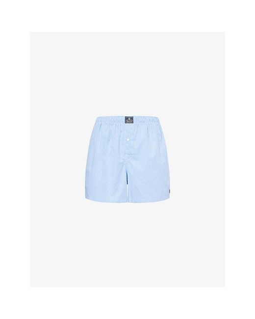 Polo Ralph Lauren Blue Gingham Relaxed-Fit Cotton Boxers Xxl for men