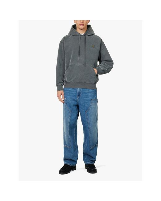 Carhartt Gray Vista Kangaroo-Pocket Relaxed-Fit Cotton-Jersey Hoody for men