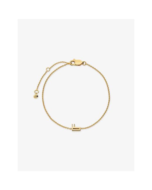 Monica Vinader Metallic Initial F 18Ct-Vermeil Plated 925 Sterling Chain Bracelet