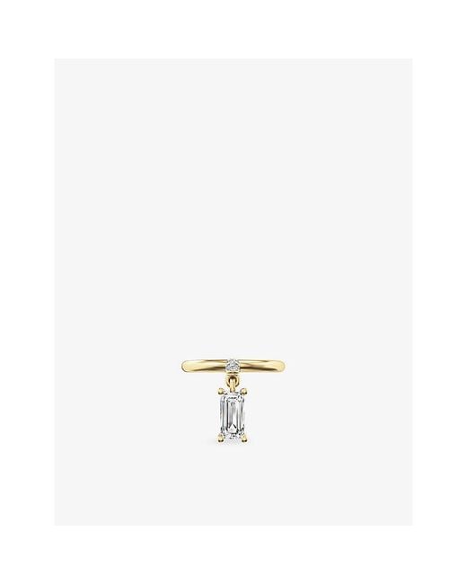 Iphoria White Mini Pierced 18Ct- Vermeil And Emerald-Cut Topaz Drop Ring