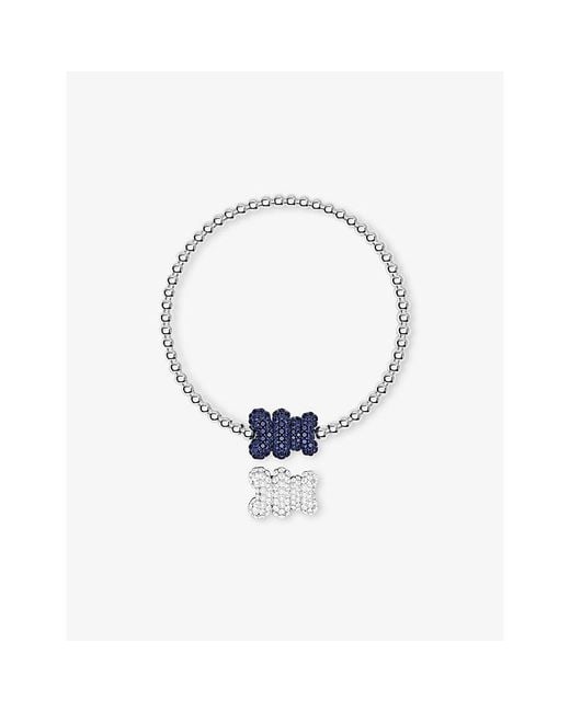 Apm Monaco Blue Baba Yummy Bear With Beads Sterling- And Cubic Zirconia Bracelet